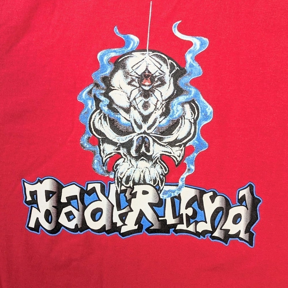 BadFriend Red Graphic Skull XL Cotton Short Sleeve T-Shirt - Picture 3 of 7